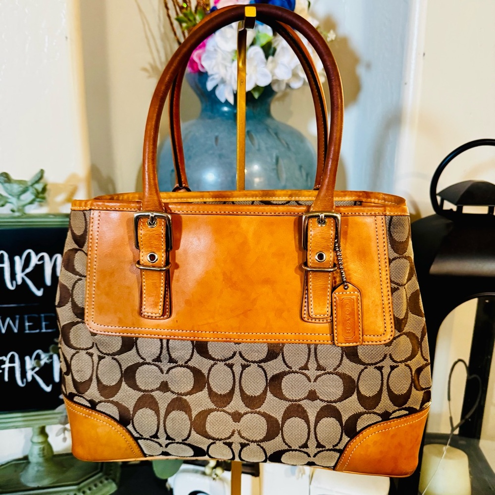 Coach Hampton Signature C top zip carryall Satchel 2004 Vintage - EUC - Picture 2 of 16